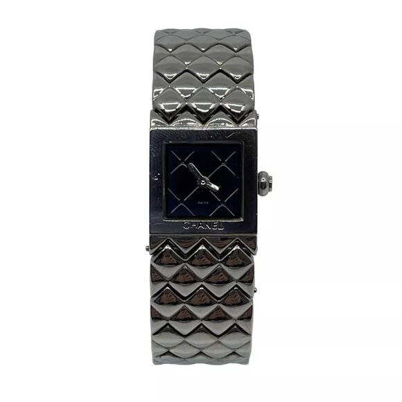 CHANEL Matelasse Quartz Wrist Watch Silver Metallic - Picture 1 of 12